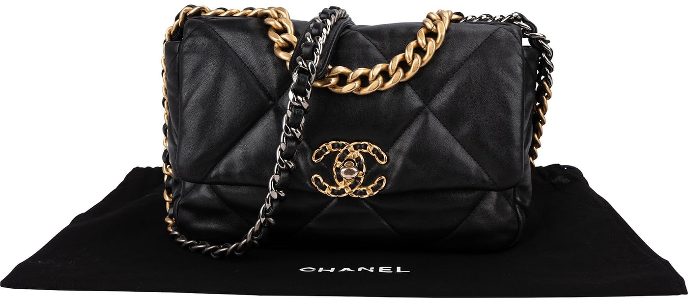Chanel 19 Quilted Lambskin Single Flap Crossbody Bag Small