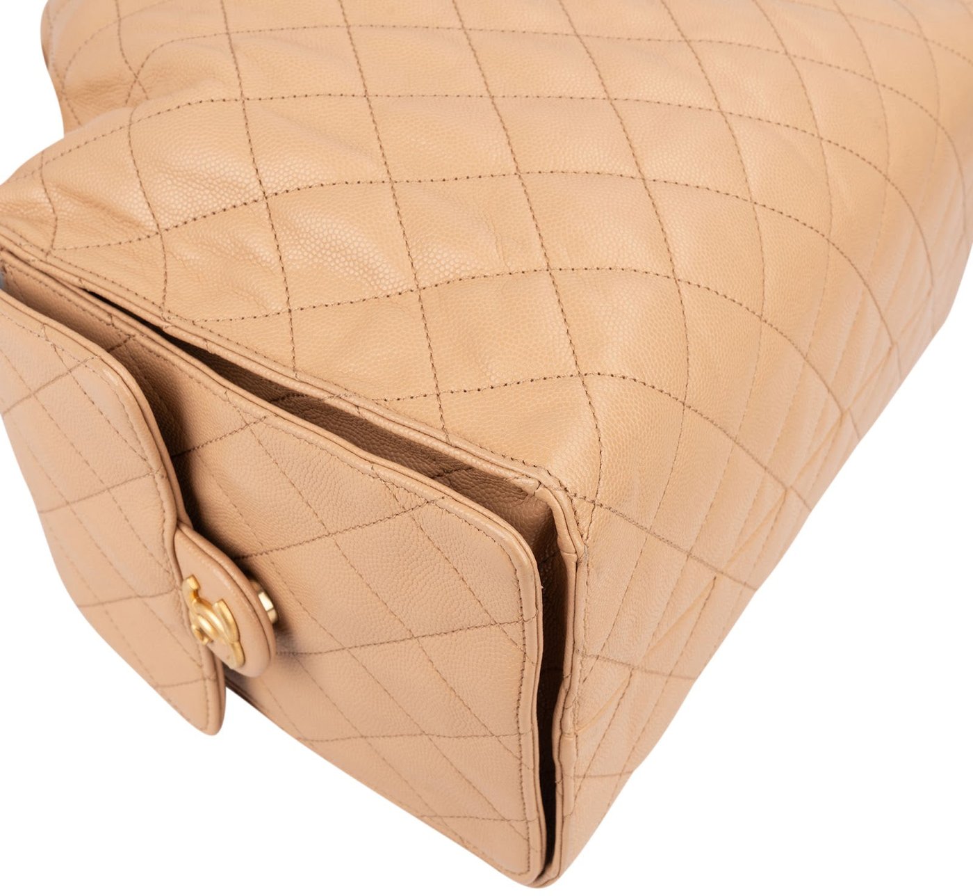 Chanel 25 Medium Quilted Caviar Leather CC Drawstring Shoulder Bag