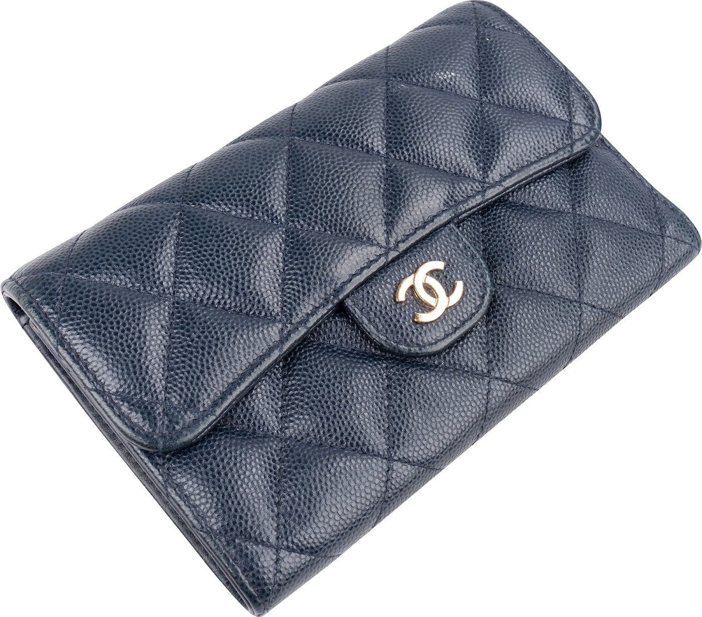Chanel Quilted Caviar Leather Classic Flap Wallet
