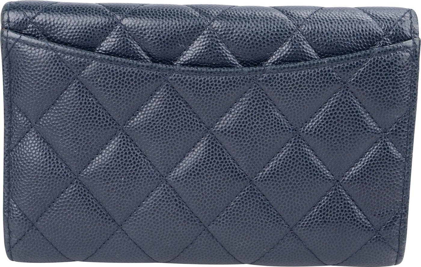 Chanel Quilted Caviar Leather Classic Flap Wallet