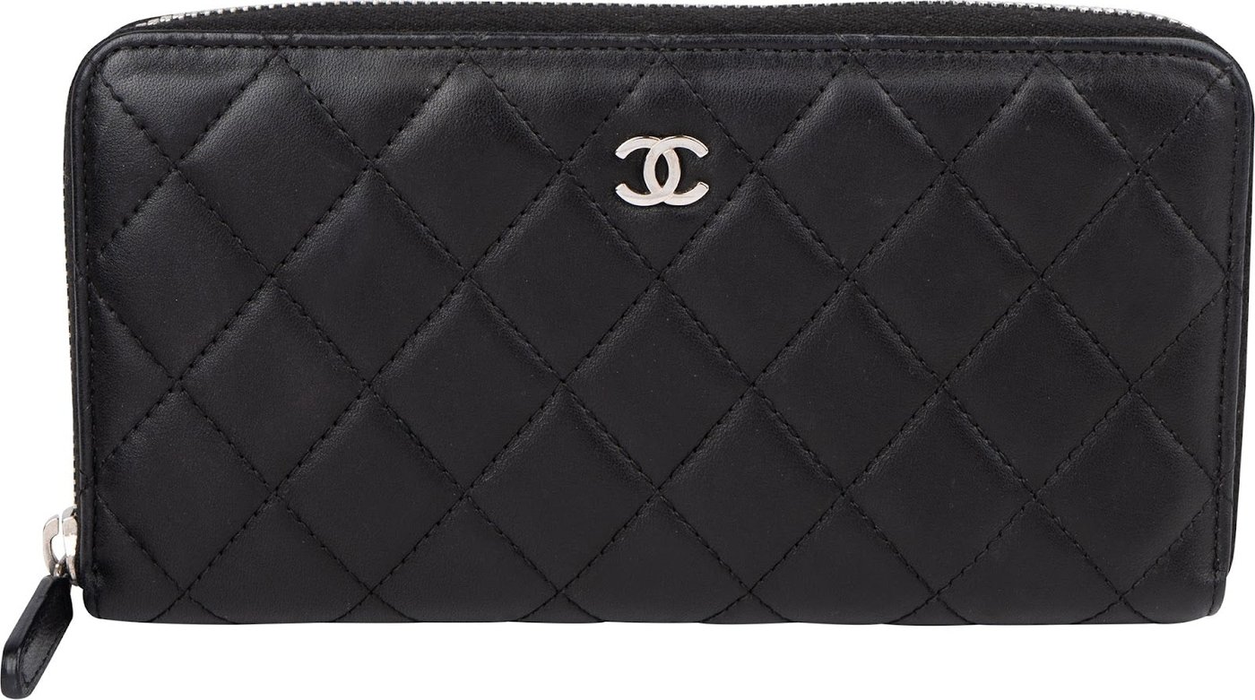 Chanel Quilted Lambskin Long Zipped Wallet