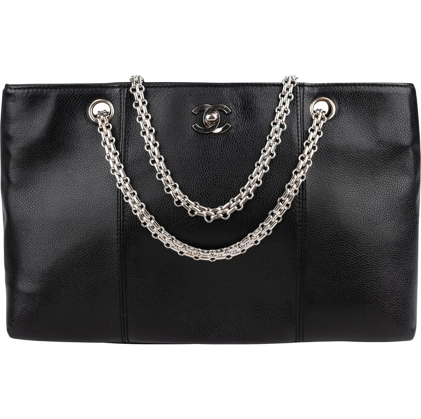 Chanel Caviar Leather Bijoux Chain Tote Shoulder Crossbody Bag