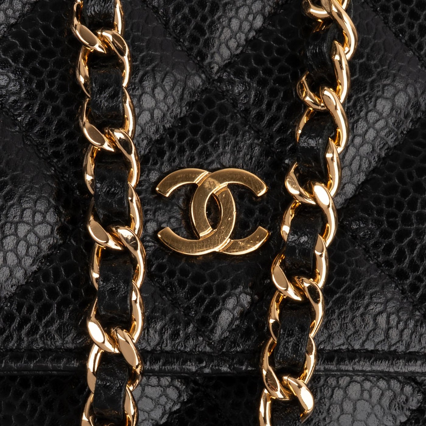 Chanel Caviar Leather Wallet On Chain Crossbody Bag