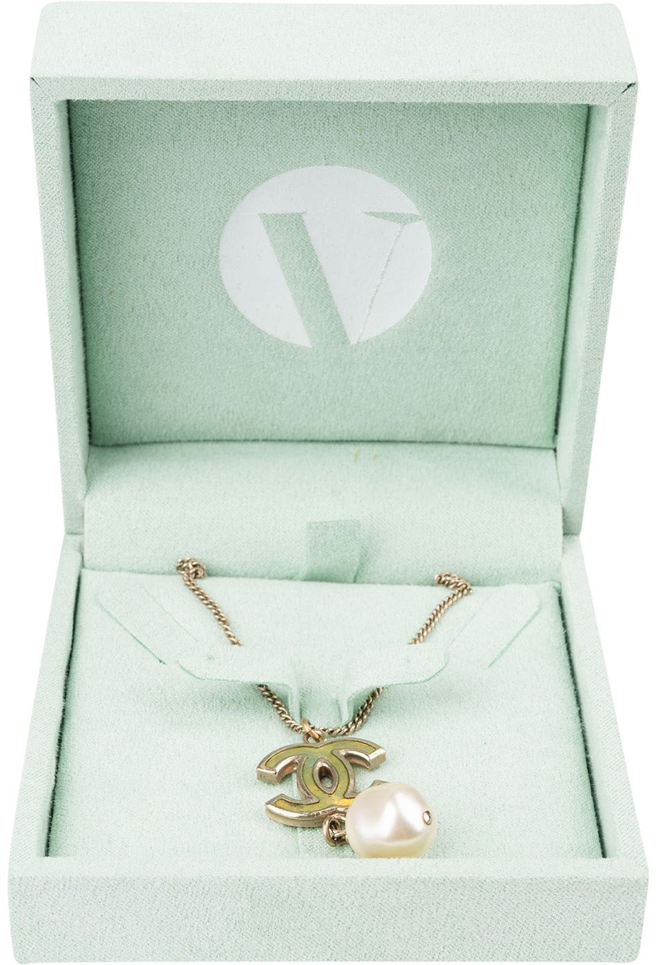 Chanel CC Pearl Drop Necklace