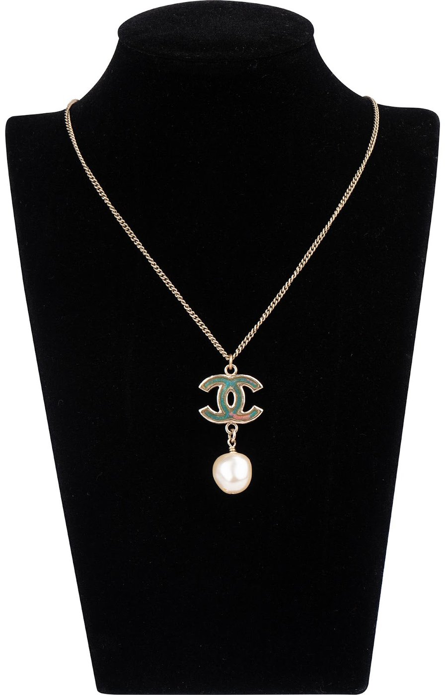 Chanel CC Pearl Drop Necklace
