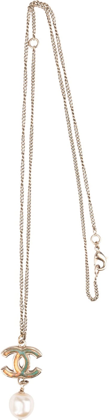Chanel CC Pearl Drop Necklace