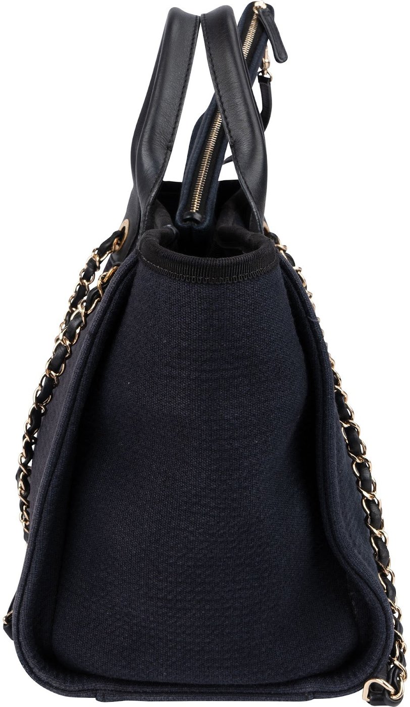 Chanel Canvas Deauville Small Tote Shoulder Bag
