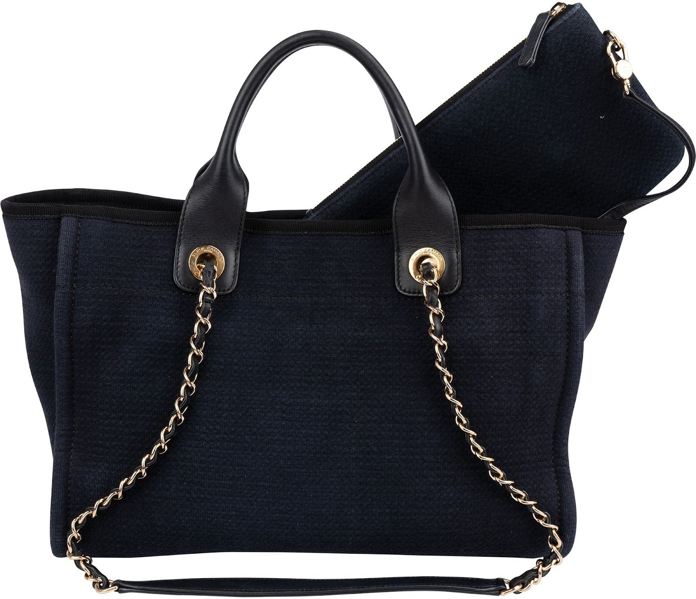 Chanel Canvas Deauville Small Tote Shoulder Bag