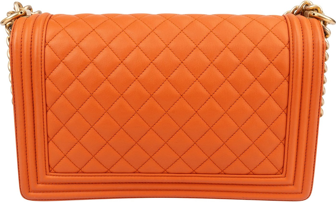 Chanel Quilted Lambskin Large Boy Single Crossbody Bag