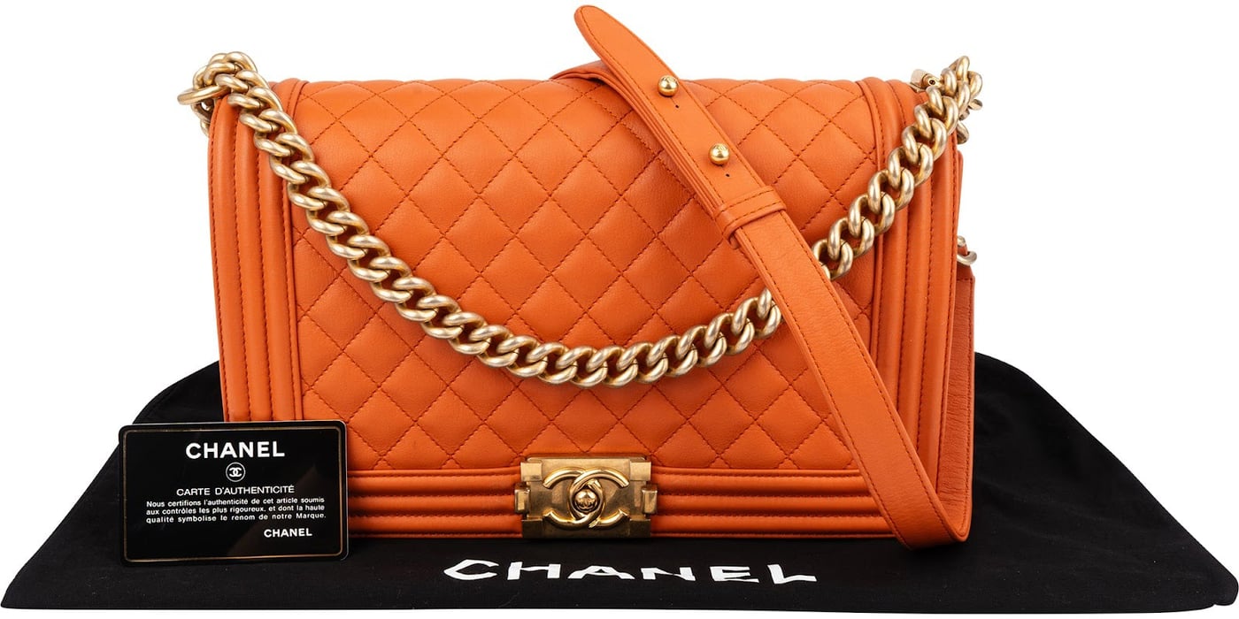 Chanel Quilted Lambskin Large Boy Single Crossbody Bag