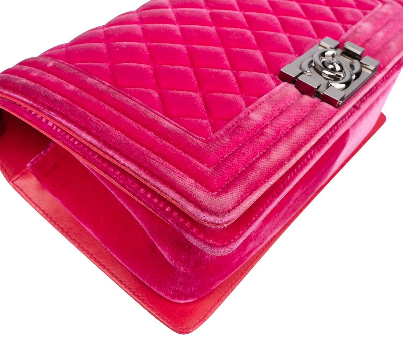 Chanel Quilted Velvet Medium Boy Single Crossbody Bag