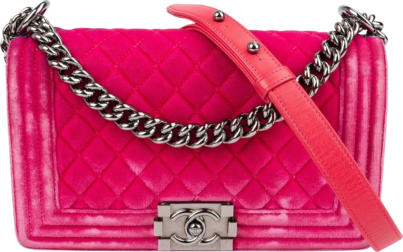 Chanel Quilted Velvet Medium Boy Single Crossbody Bag