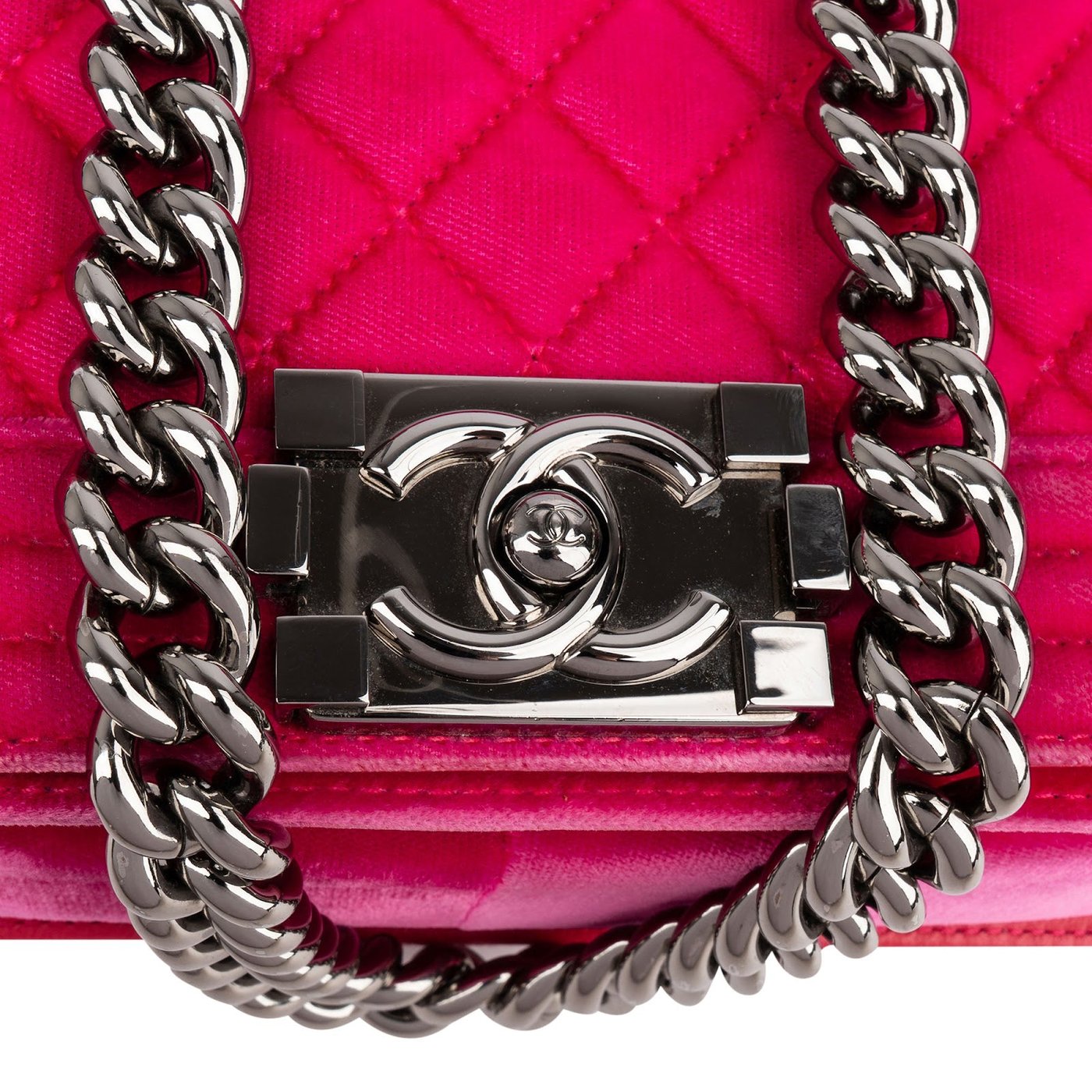 Chanel Quilted Velvet Medium Boy Single Crossbody Bag