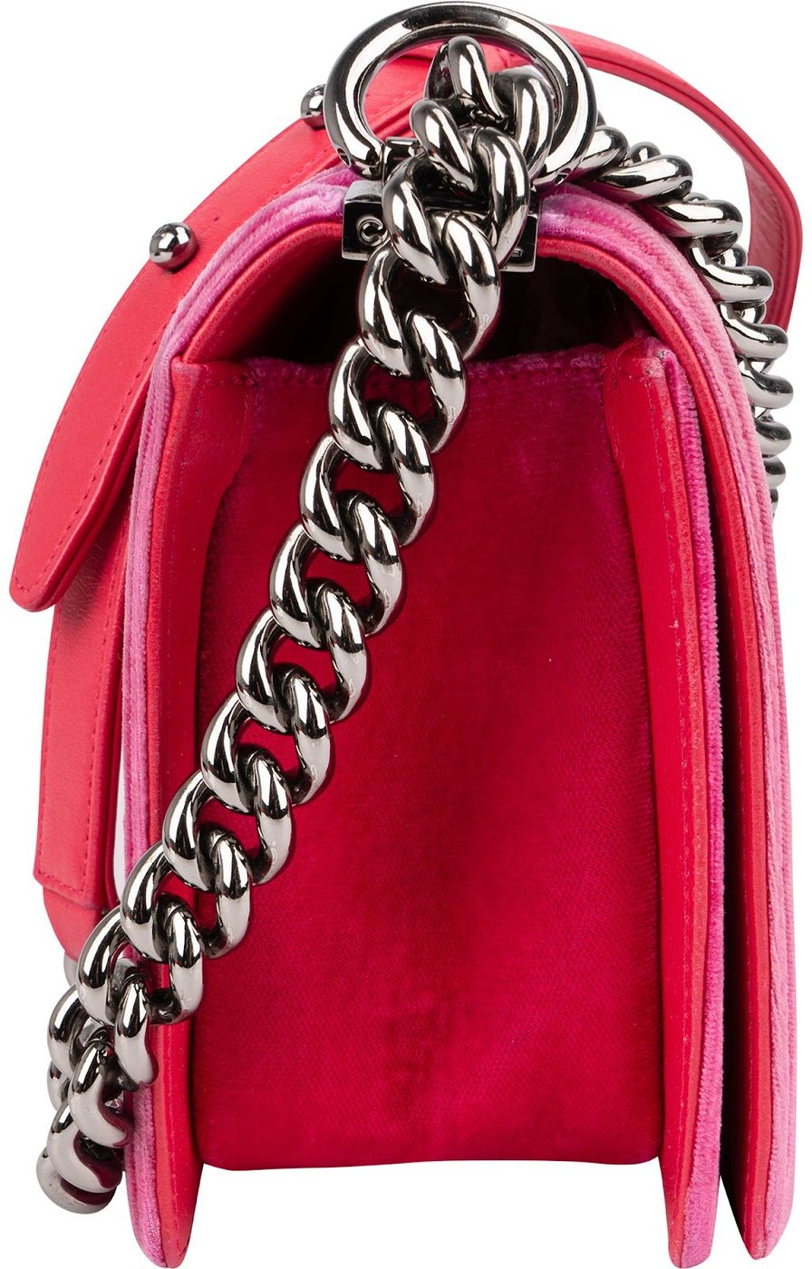 Chanel Quilted Velvet Medium Boy Single Crossbody Bag