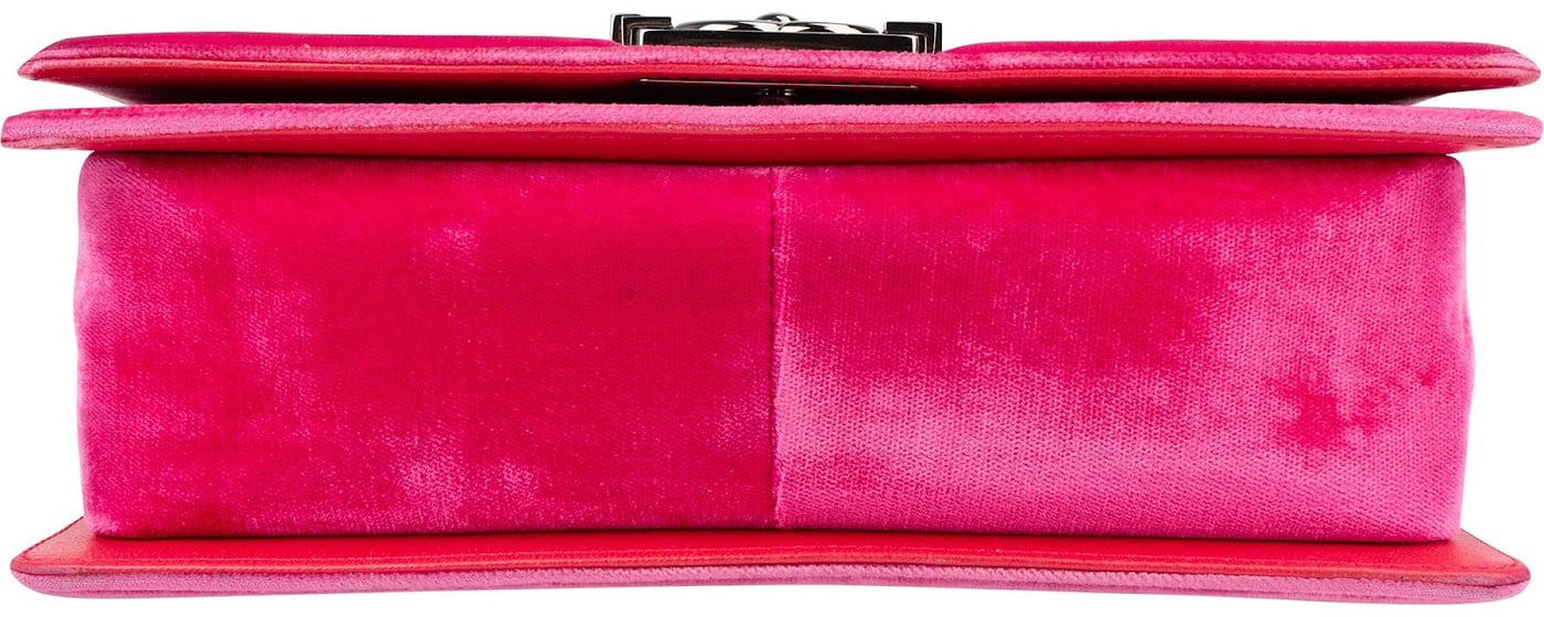 Chanel Quilted Velvet Medium Boy Single Crossbody Bag