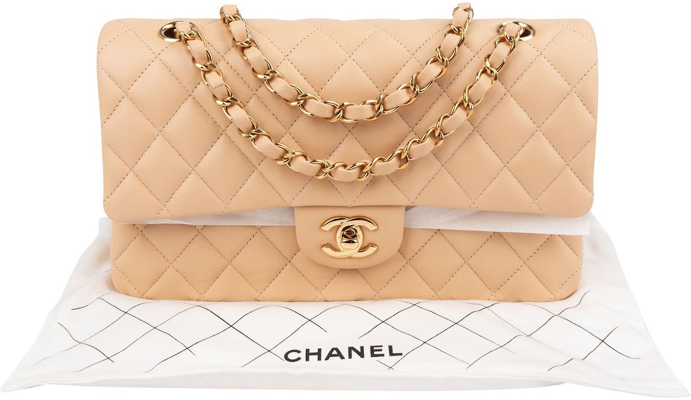 Chanel Quilted Lambskin Medium Double Flap Shoulder Bag