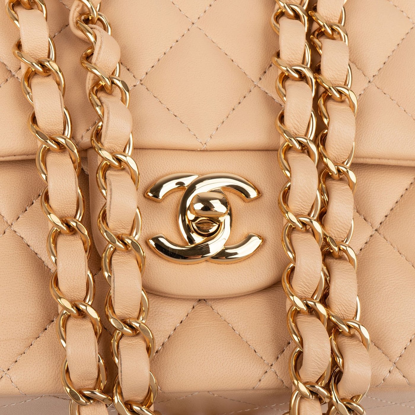 Chanel Quilted Lambskin Medium Double Flap Shoulder Bag