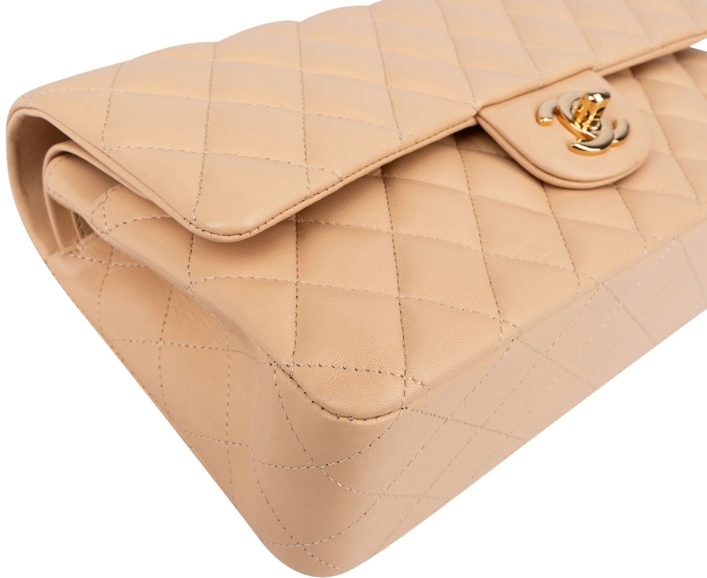 Chanel Quilted Lambskin Medium Double Flap Shoulder Bag