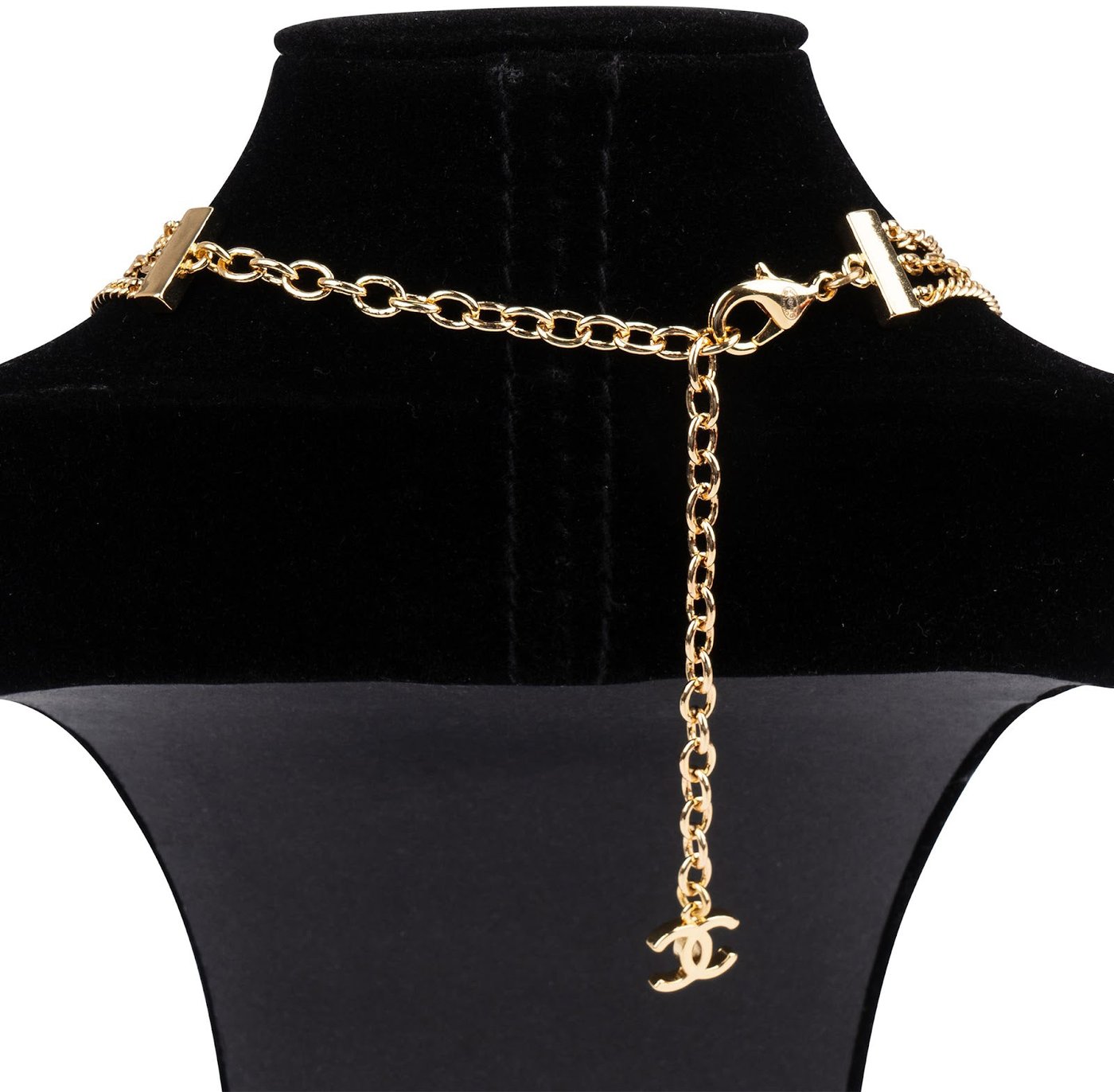 Chanel Crystal CC Triple Strand Necklace