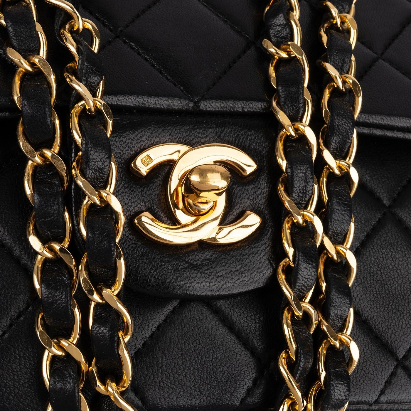 Chanel Quilted Lambskin 24K Gold Medium Double Flap Shoulder Bag