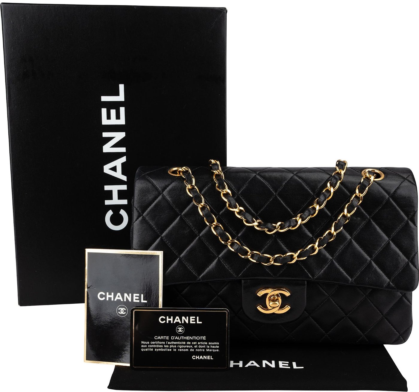 Chanel Quilted Lambskin 24K Gold Medium Double Flap Shoulder Bag