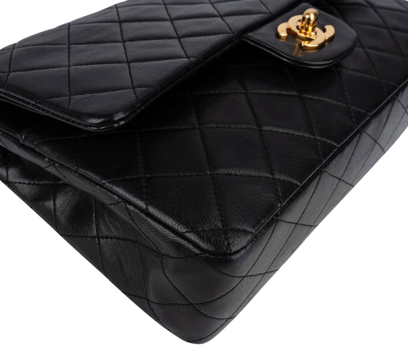Chanel Quilted Lambskin 24K Gold Medium Double Flap Shoulder Bag