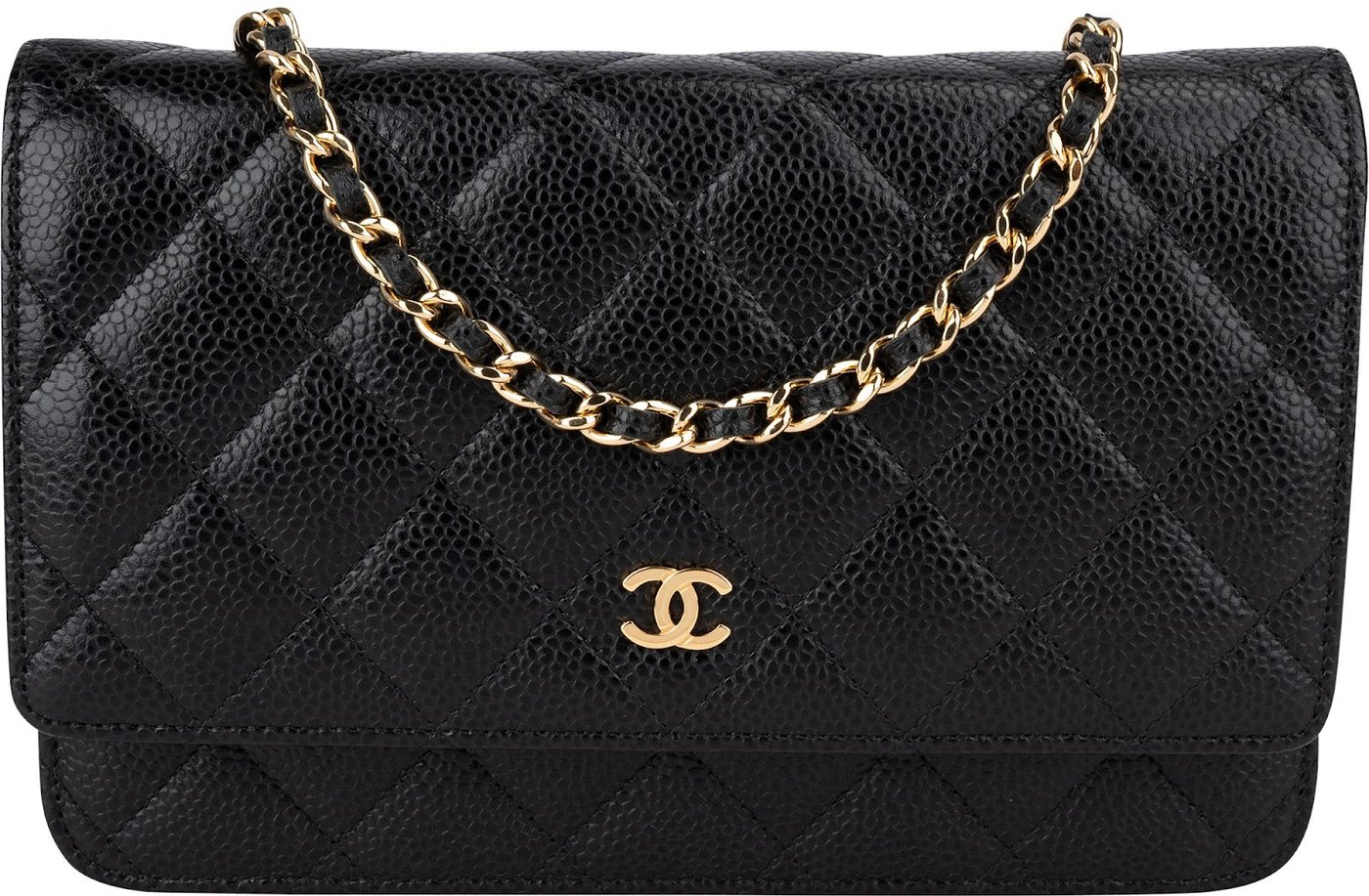 Chanel Quilted Caviar Leather Classic Wallet On Chain Crossbody Bag