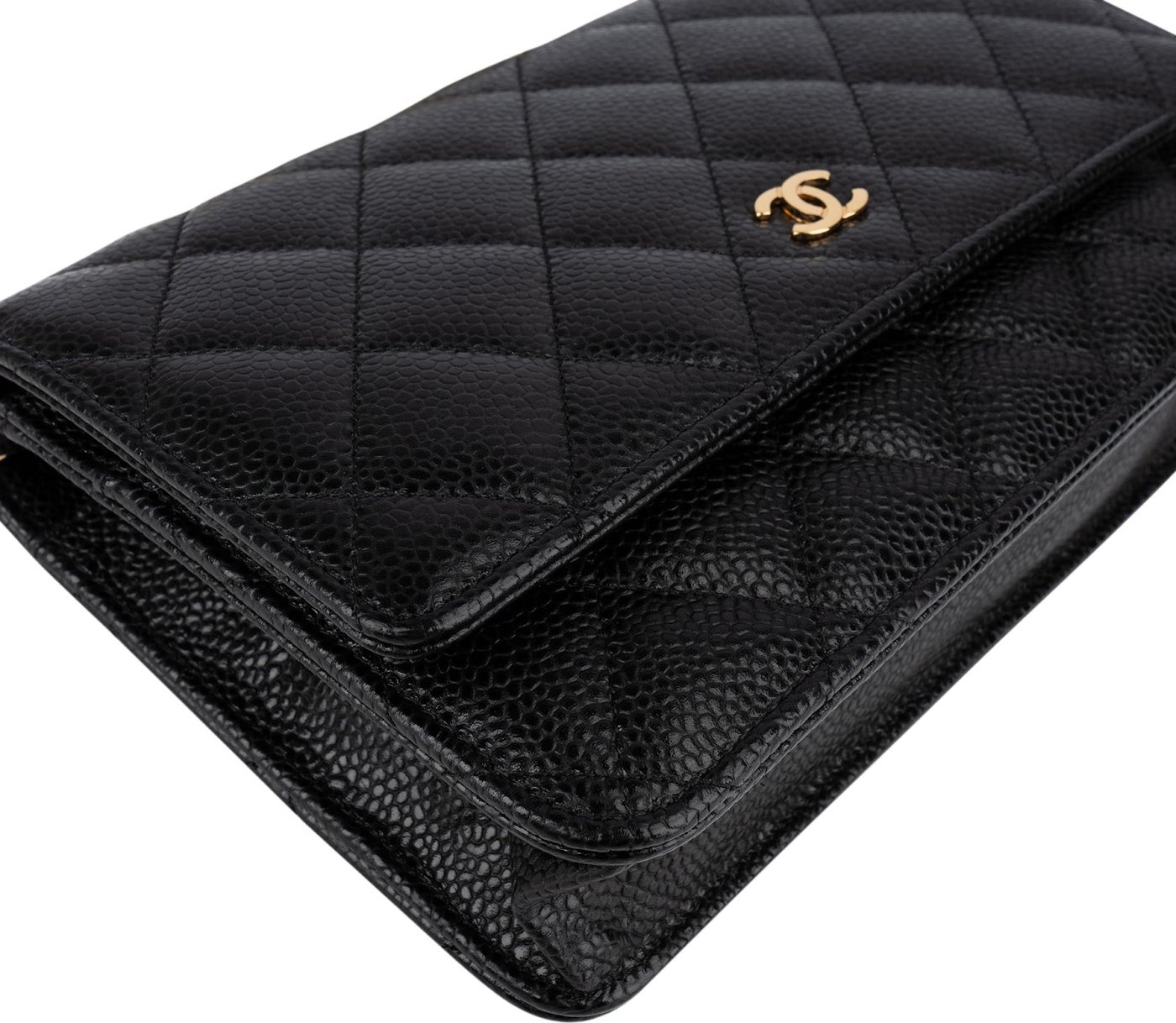 Chanel Quilted Caviar Leather Classic Wallet On Chain Crossbody Bag