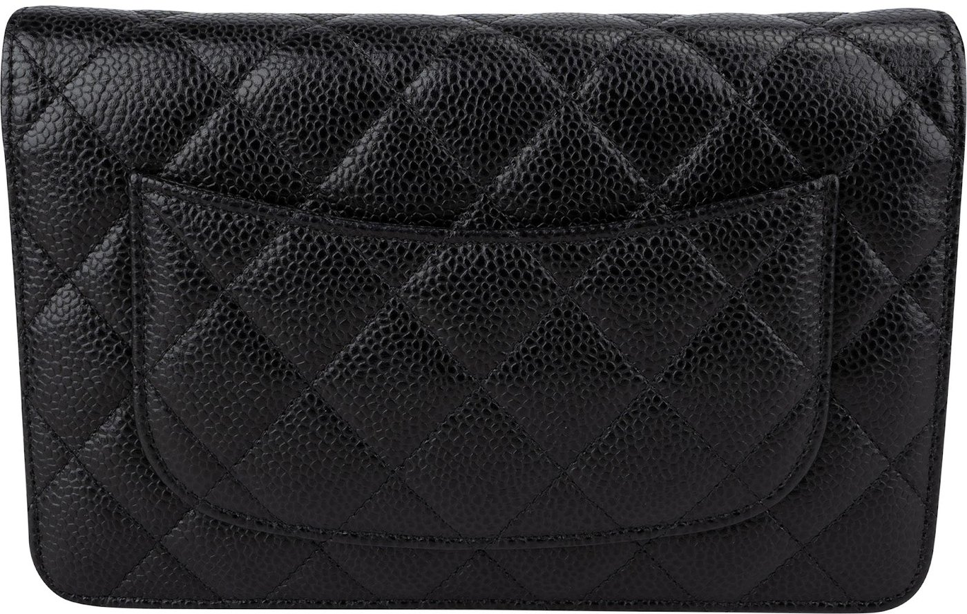 Chanel Quilted Caviar Leather Classic Wallet On Chain Crossbody Bag