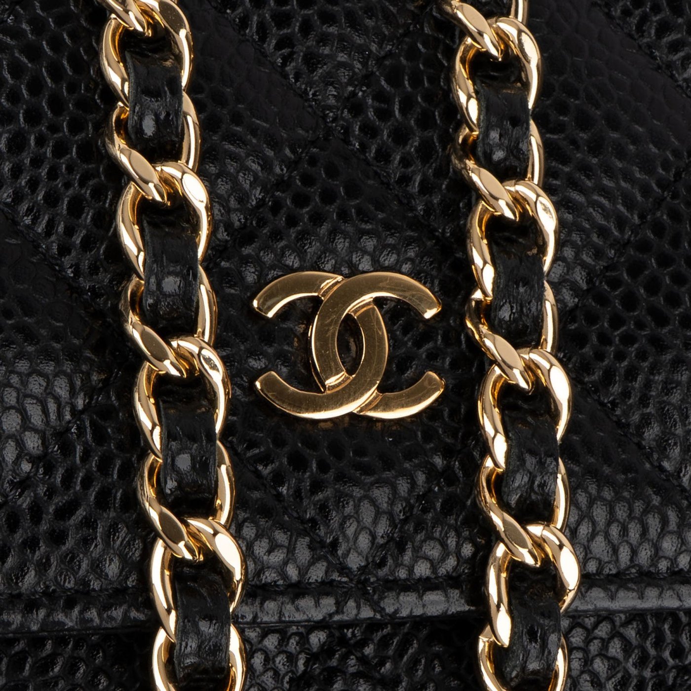 Chanel Quilted Caviar Leather Classic Wallet On Chain Crossbody Bag