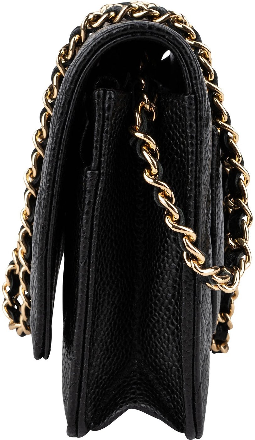 Chanel Quilted Caviar Leather Classic Wallet On Chain Crossbody Bag