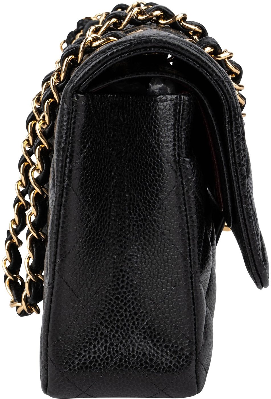 Chanel Quilted Caviar Leather Gold Medium Double Flap Crossbody Bag