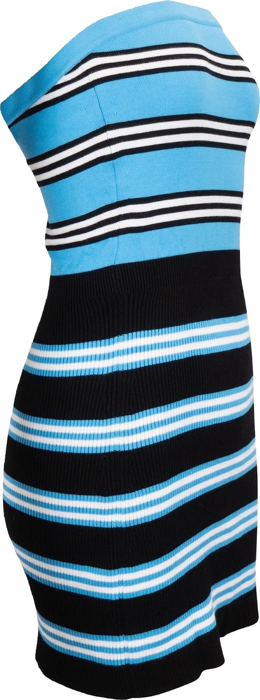 Chanel Blue & Black Striped Cotton Knit Bandeau Short Dress (FR36 / DE34)
