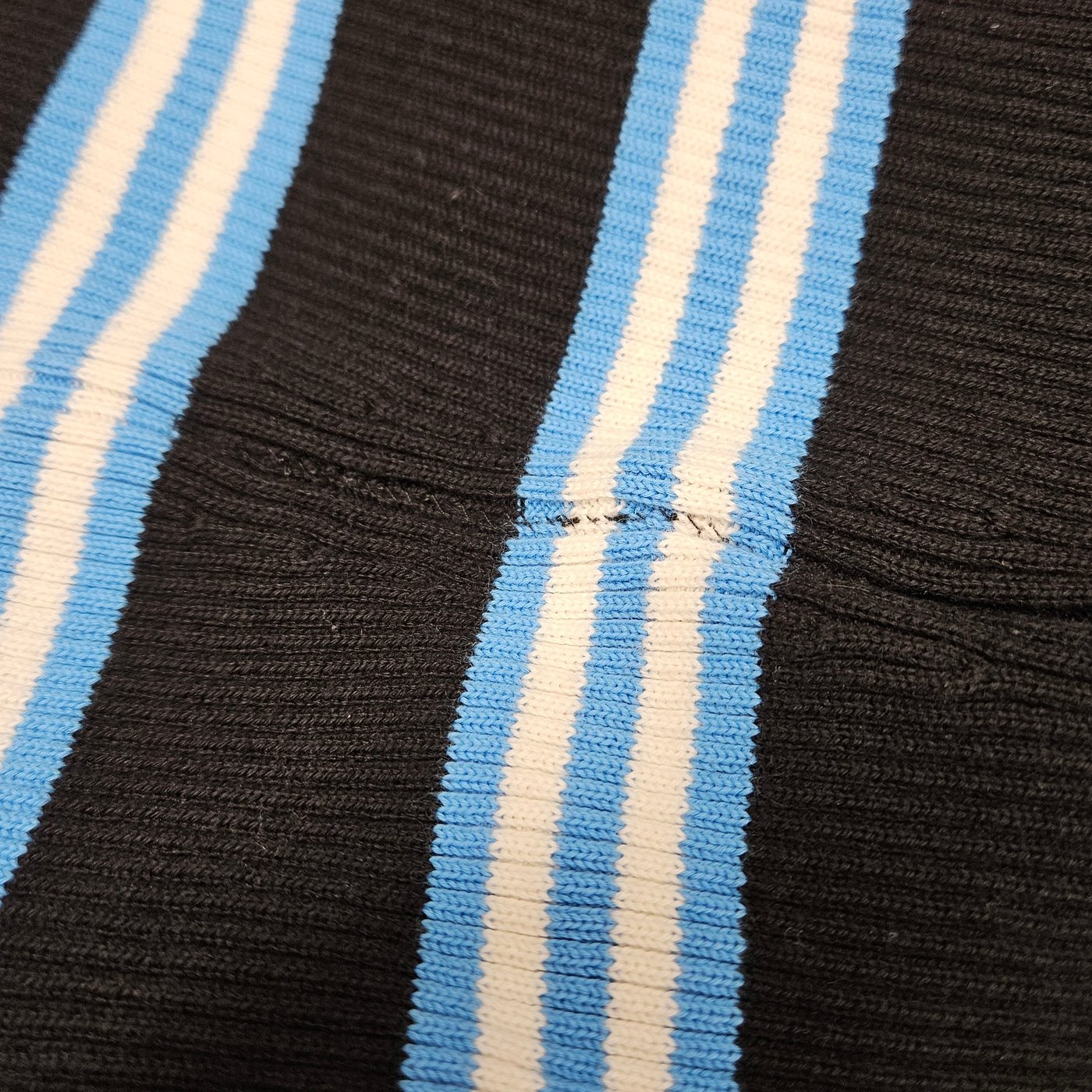 Chanel Blue & Black Striped Cotton Knit Bandeau Short Dress (FR36 / DE34)