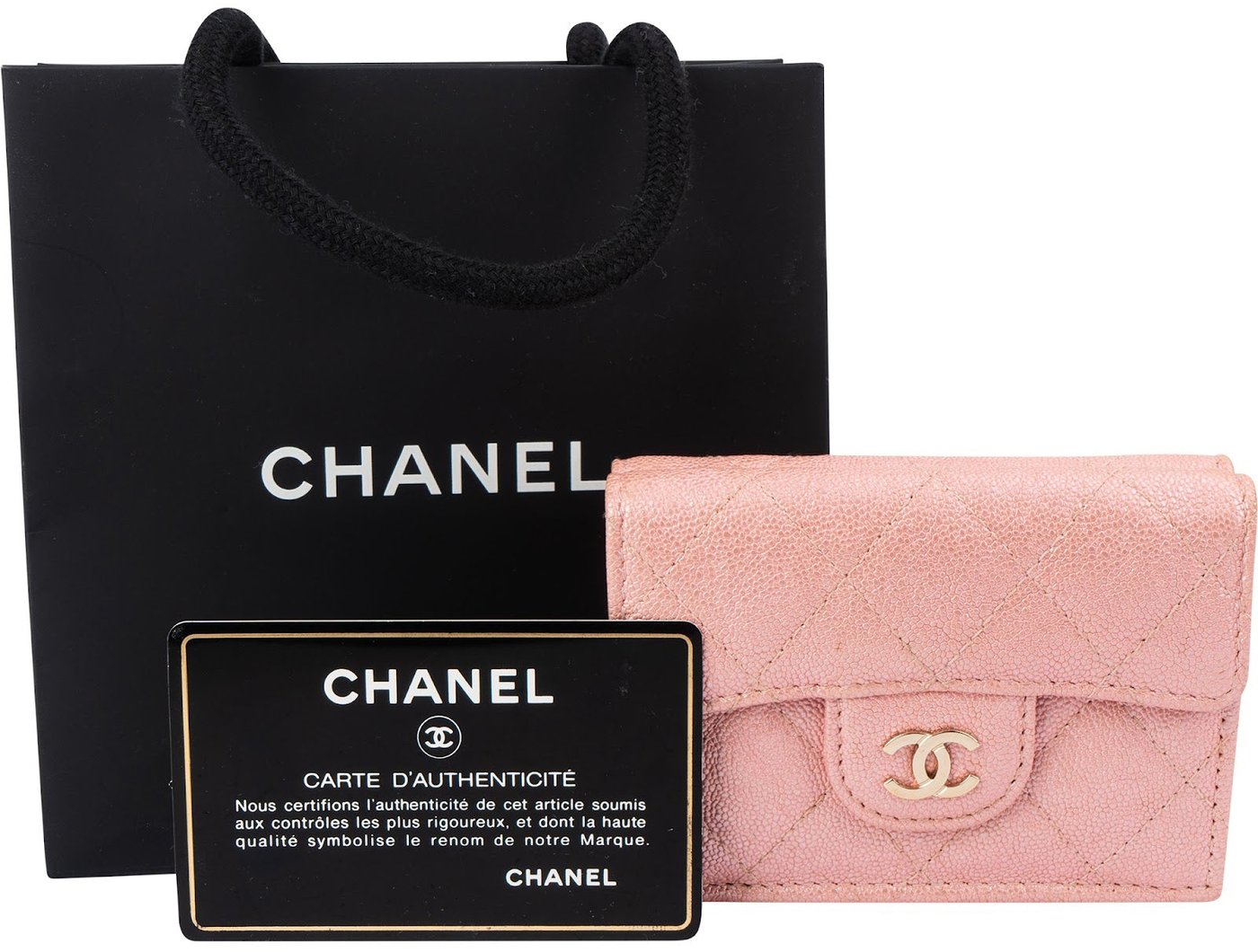 Chanel Quilted Caviar Leather Classic Small Flap Wallet