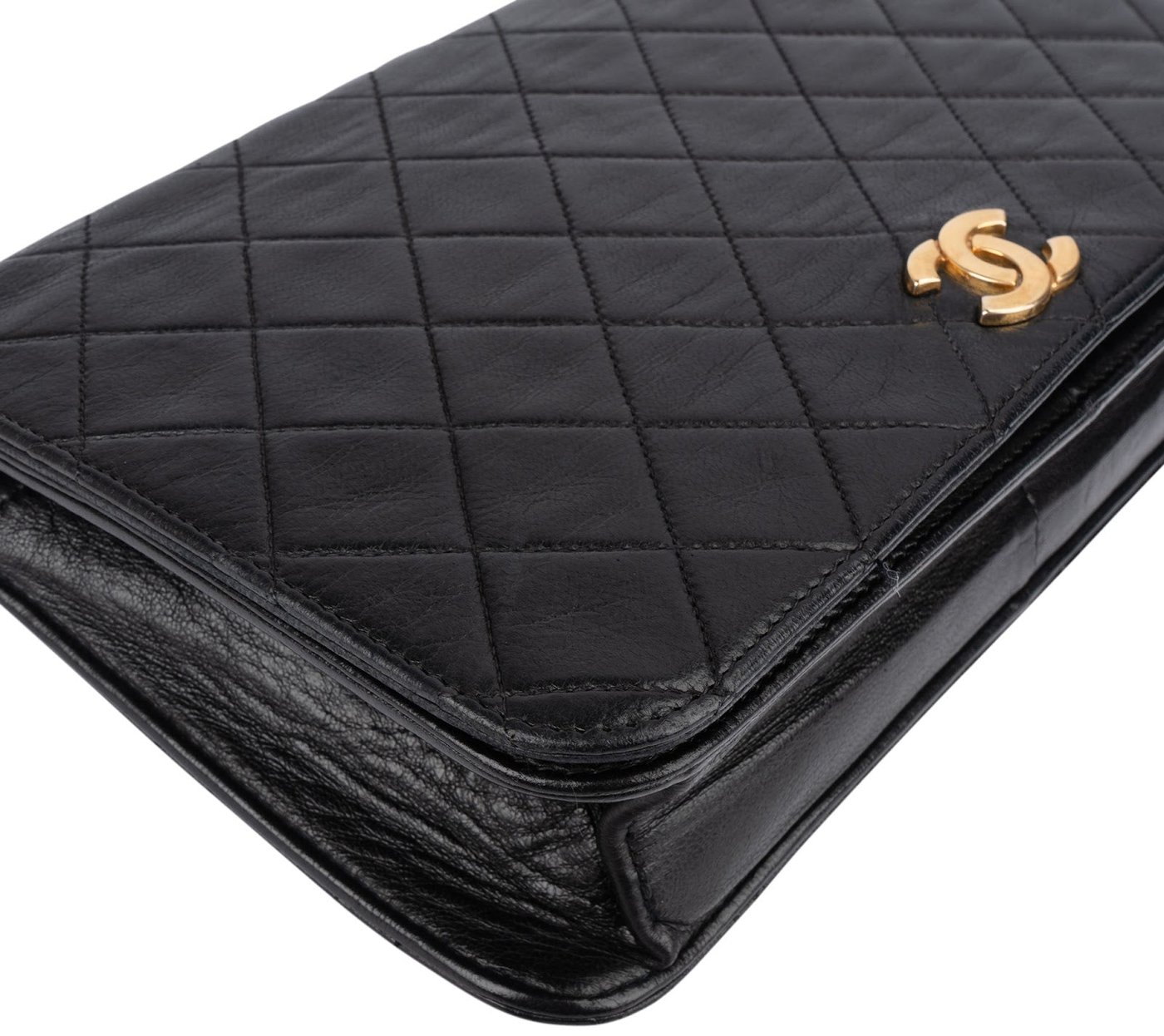 Chanel Quilted Lambskin CC Single Flap Shoulder Bag
