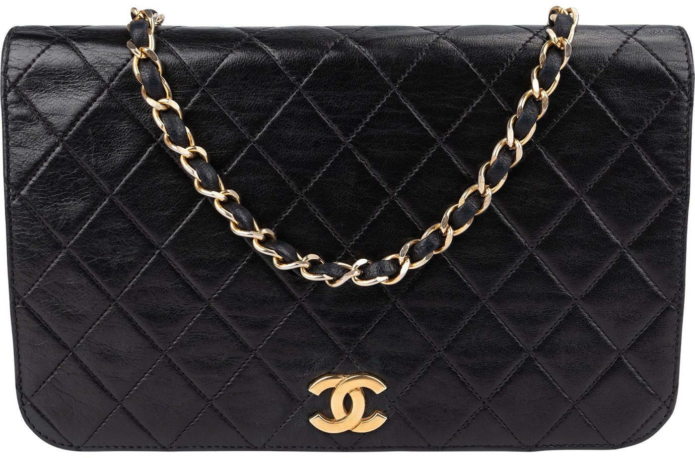 Chanel Quilted Lambskin CC Single Flap Shoulder Bag