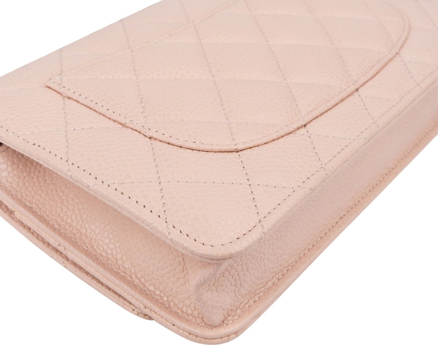 Chanel Quilted Caviar Leather Palladium Wallet On Chain Crossbody Bag