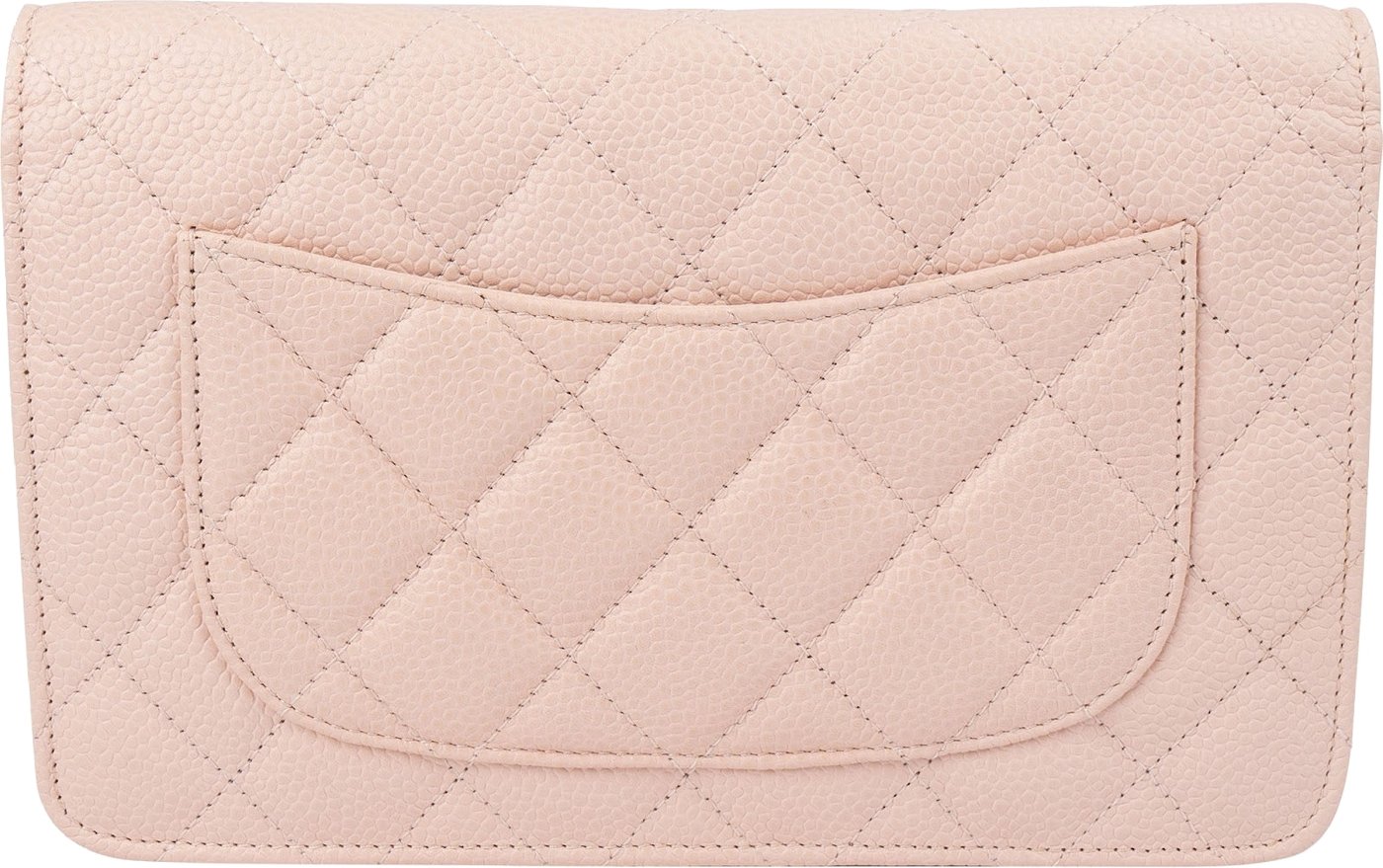 Chanel Quilted Caviar Leather Palladium Wallet On Chain Crossbody Bag