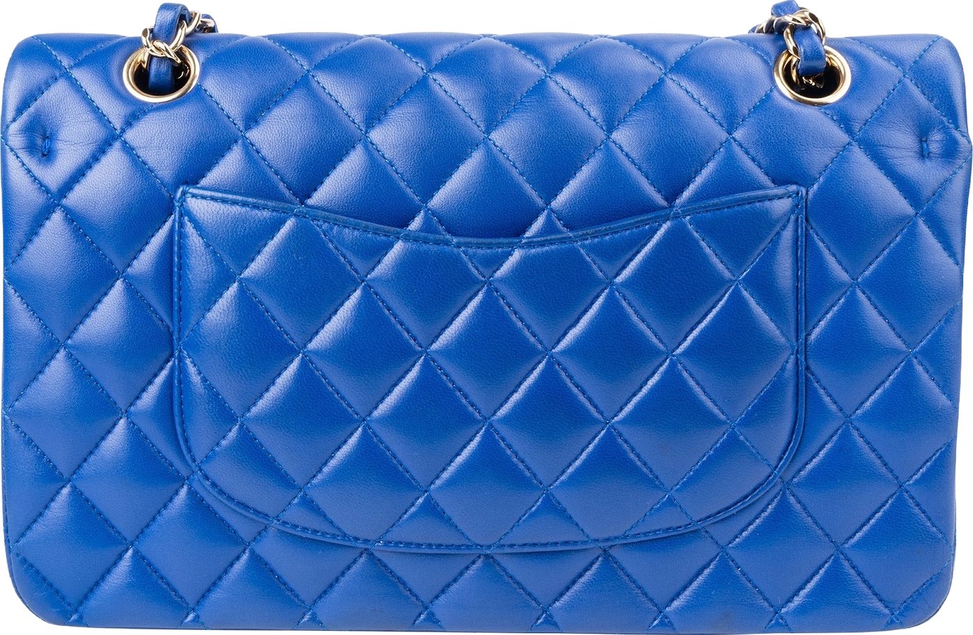 Chanel Bleu Quilted Lambskin Medium Double Flap Shoulder Bag