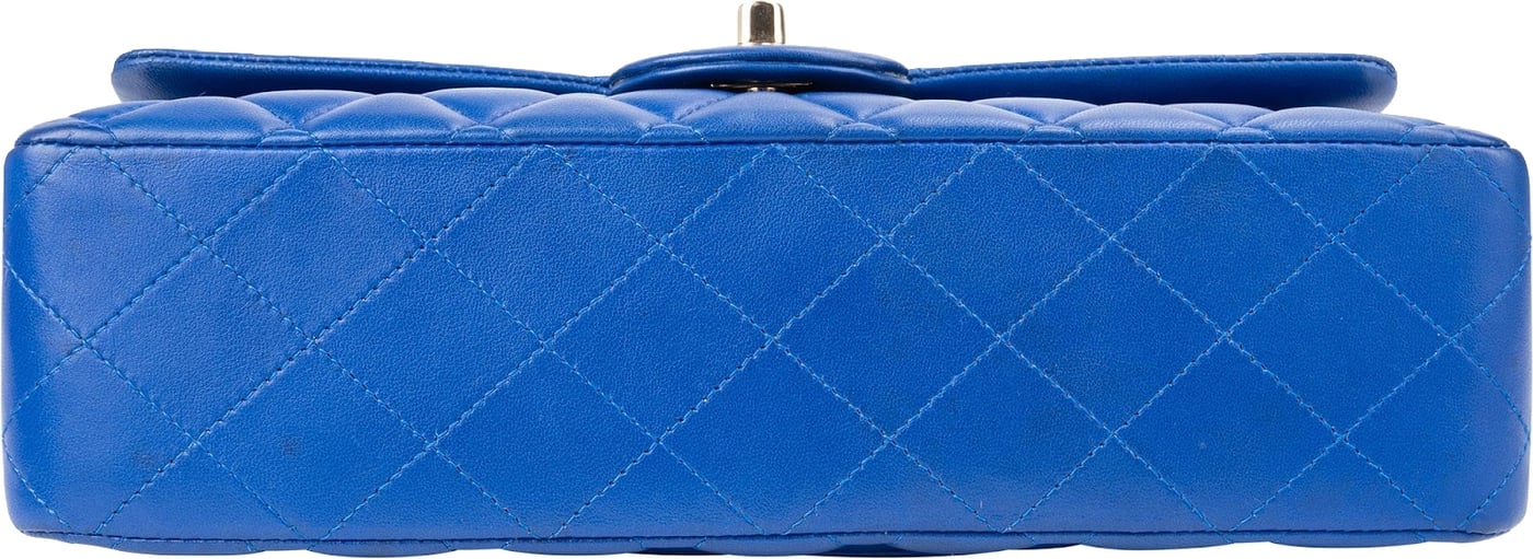 Chanel Bleu Quilted Lambskin Medium Double Flap Shoulder Bag