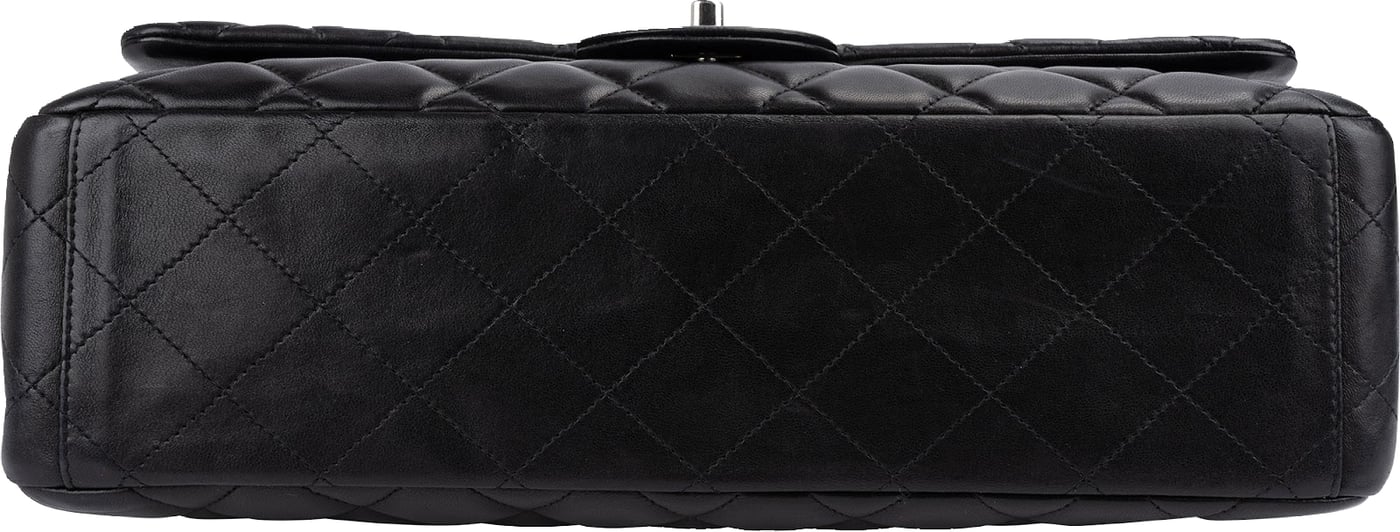 Chanel Quilted Lambskin Palladium Maxi Single Flap Crossbody Bag
