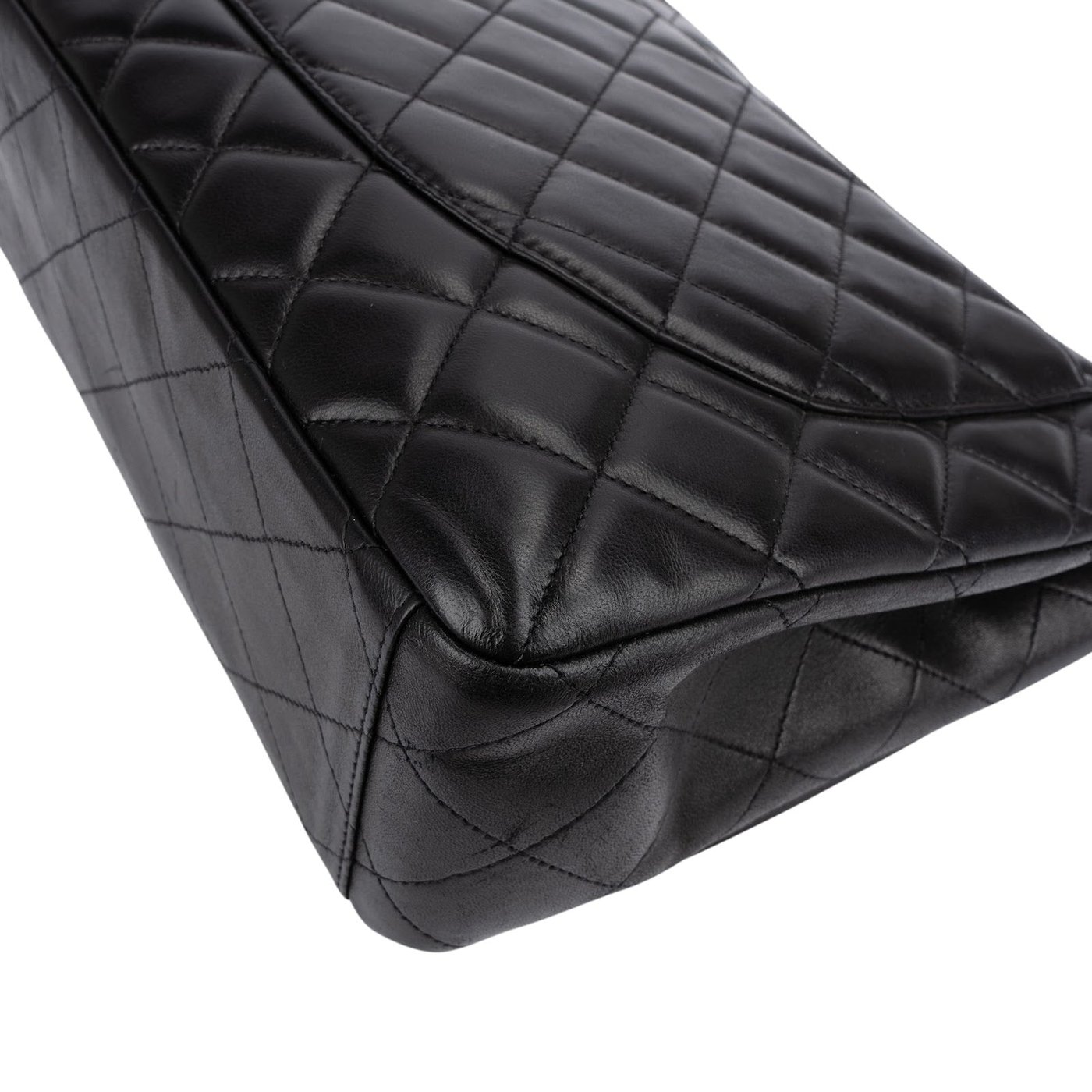 Chanel Quilted Lambskin Palladium Maxi Single Flap Crossbody Bag