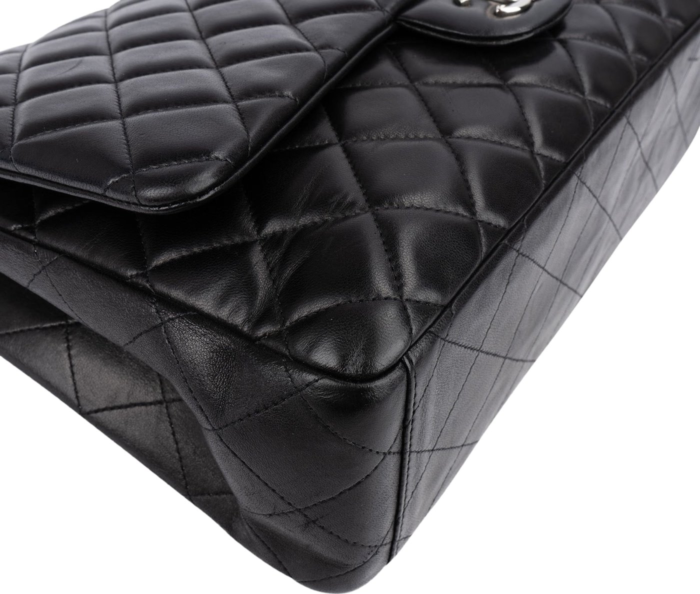 Chanel Quilted Lambskin Palladium Maxi Single Flap Crossbody Bag