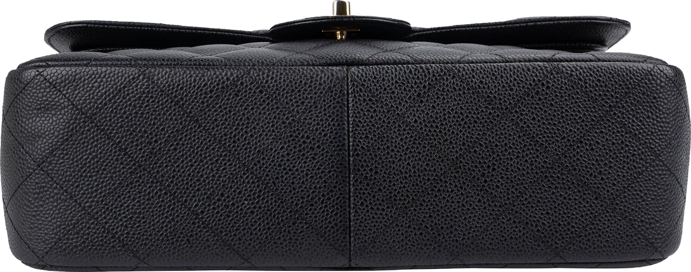 Chanel Quilted Caviar Leather Jumbo Double Flap Crossbody Bag