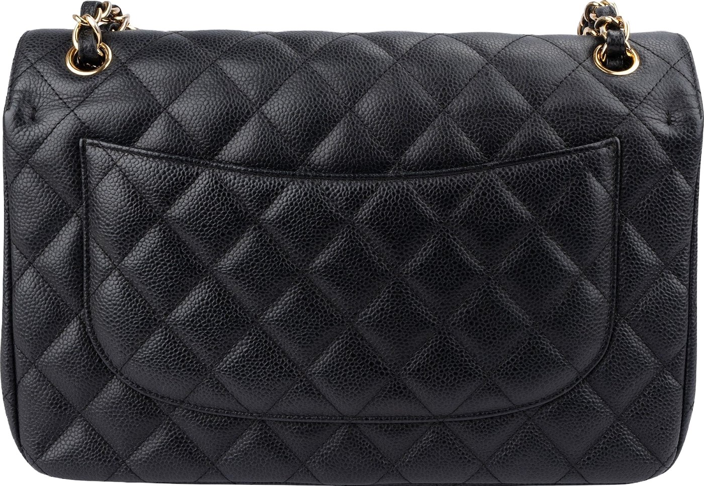 Chanel Quilted Caviar Leather Jumbo Double Flap Crossbody Bag