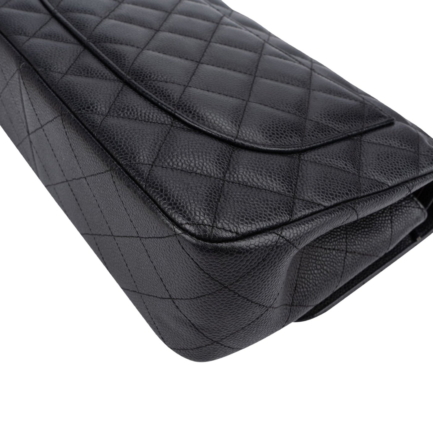 Chanel Quilted Caviar Leather Jumbo Double Flap Crossbody Bag