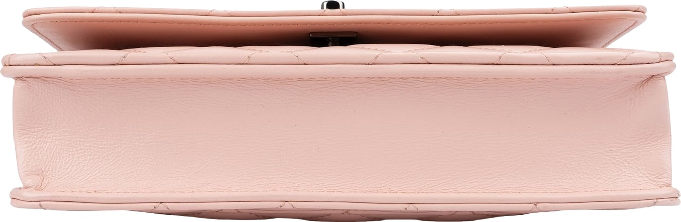 Chanel Pink Quilted Lambskin Crystal Top Handle Wallet On Chain Crossbody Bag