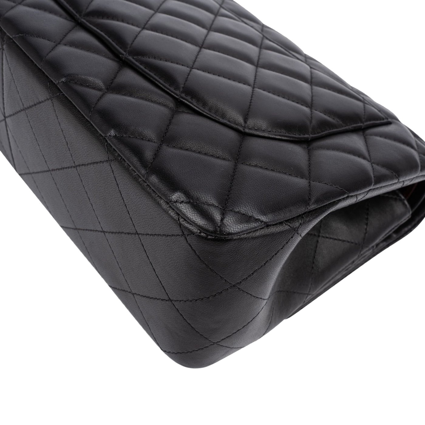 Chanel Quilted Lambskin Gold Jumbo Double Flap Crossbody Bag