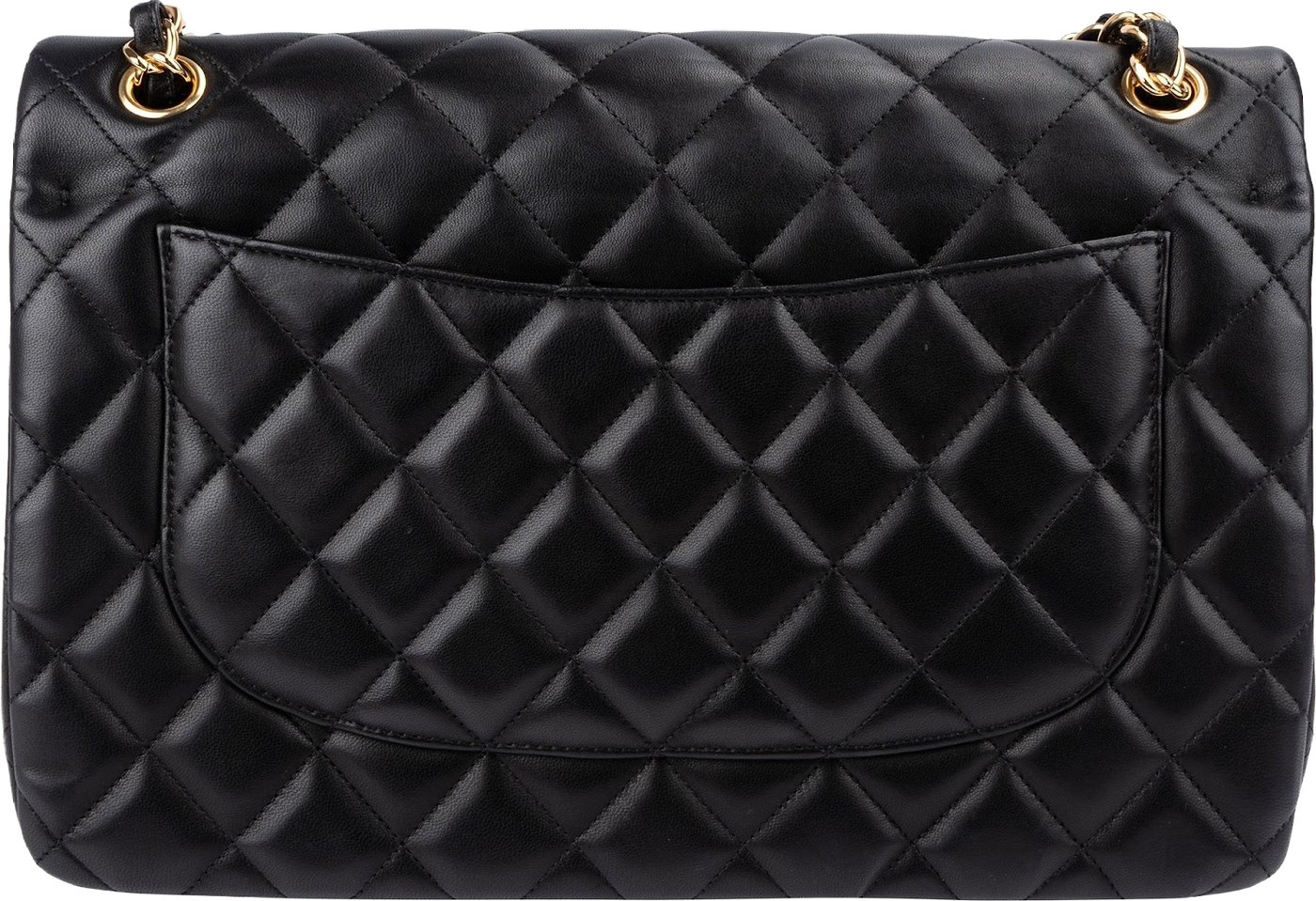 Chanel Quilted Lambskin Gold Jumbo Double Flap Crossbody Bag